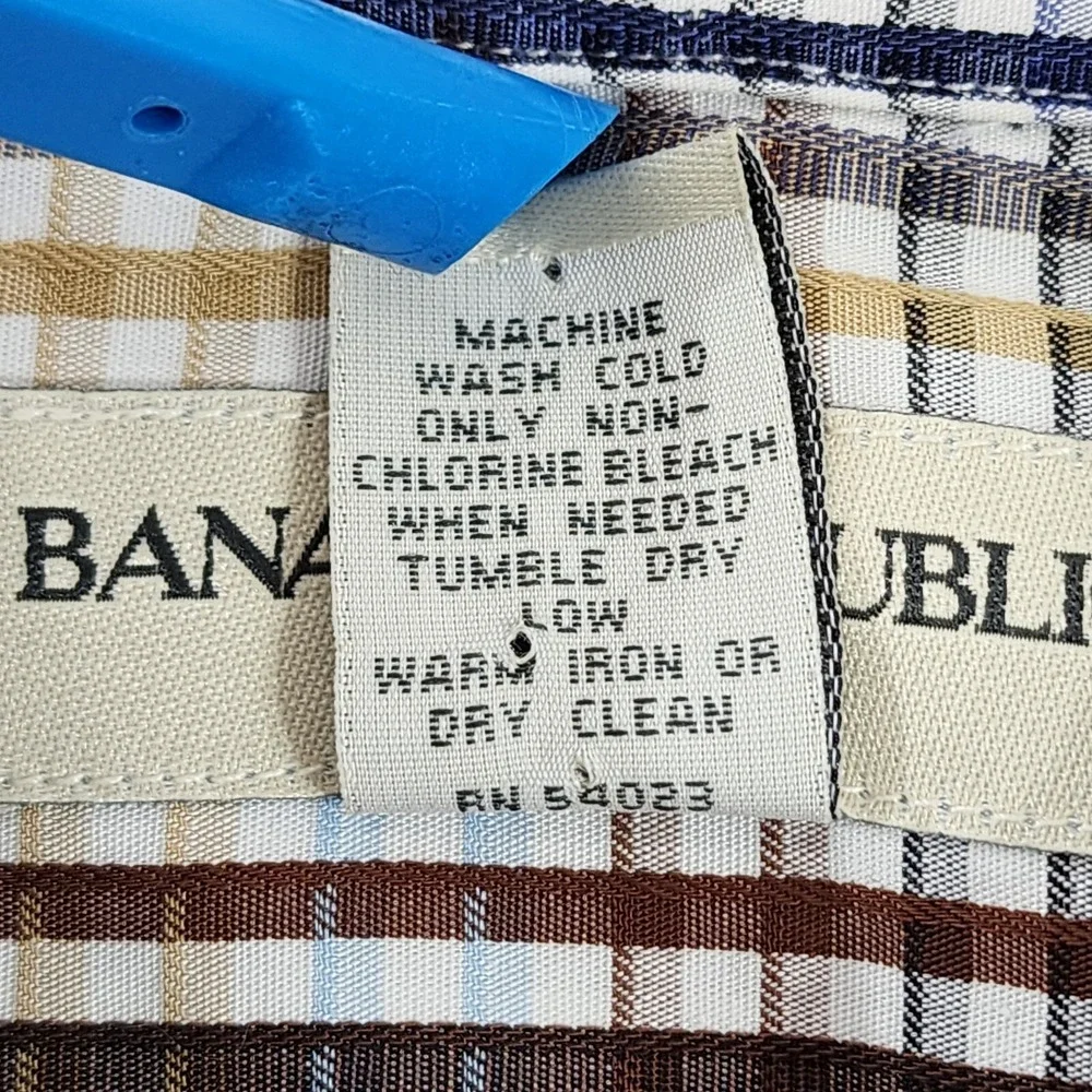 Banana Republic Long Sleeve‎ Shirt Men's Size M 15-15.5 Multicolor Button Up
